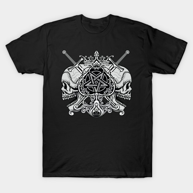 Gothic Zombie Outbreak Skull Warrior Aztec Culture Skulls T-Shirt by XOZ